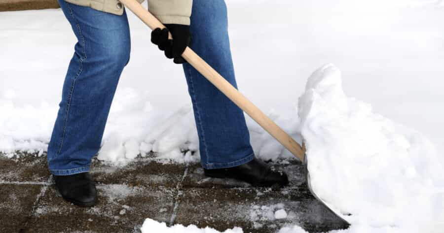 man shoveling