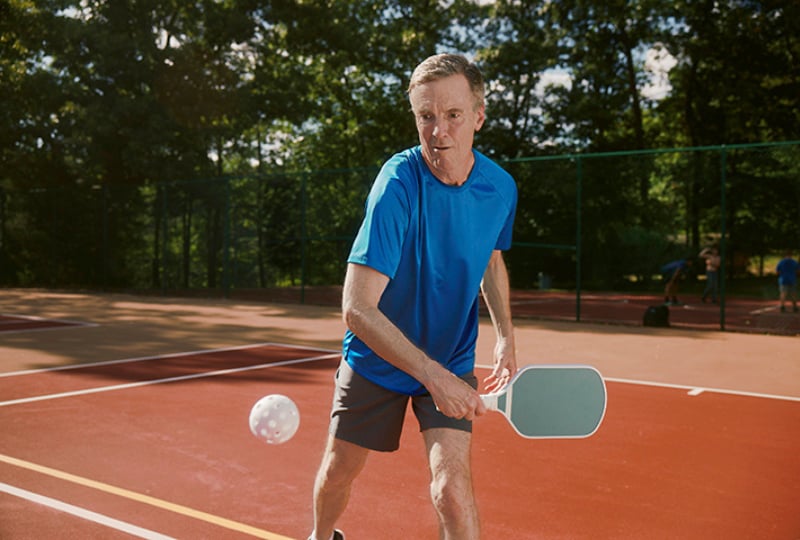 Man playing pickleball