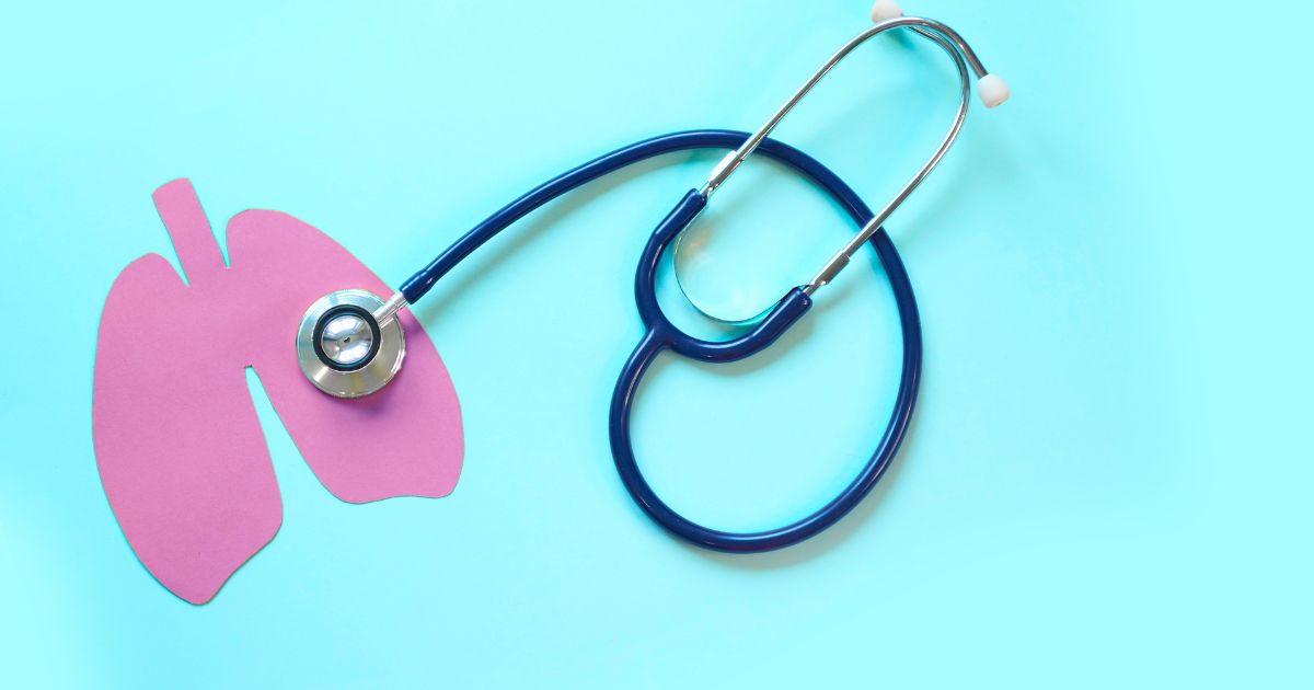 stethoscope on lungs