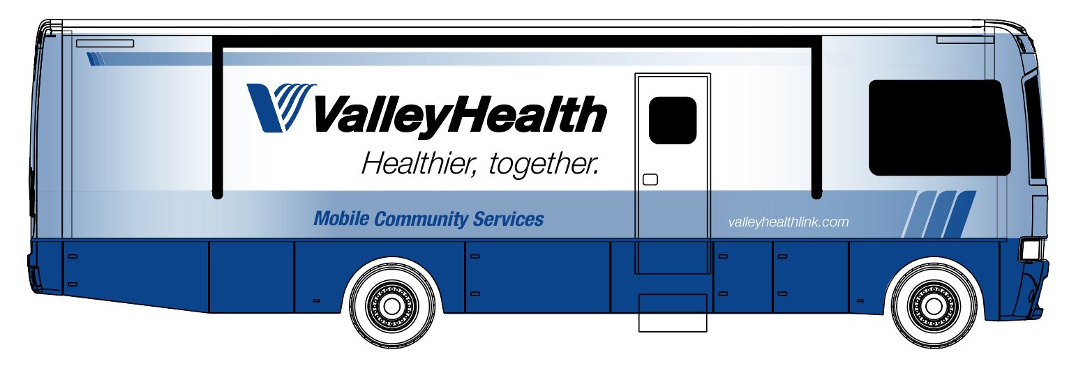 rendering of Valley Health mobile community services bus