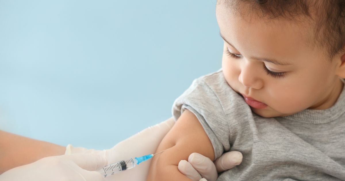 baby getting vaccine;