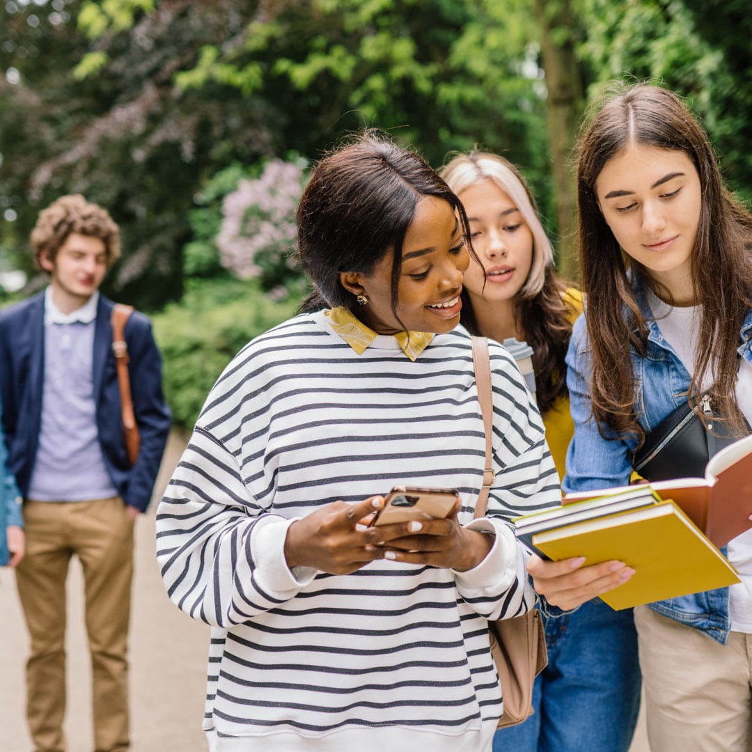 Picture of students reading a book