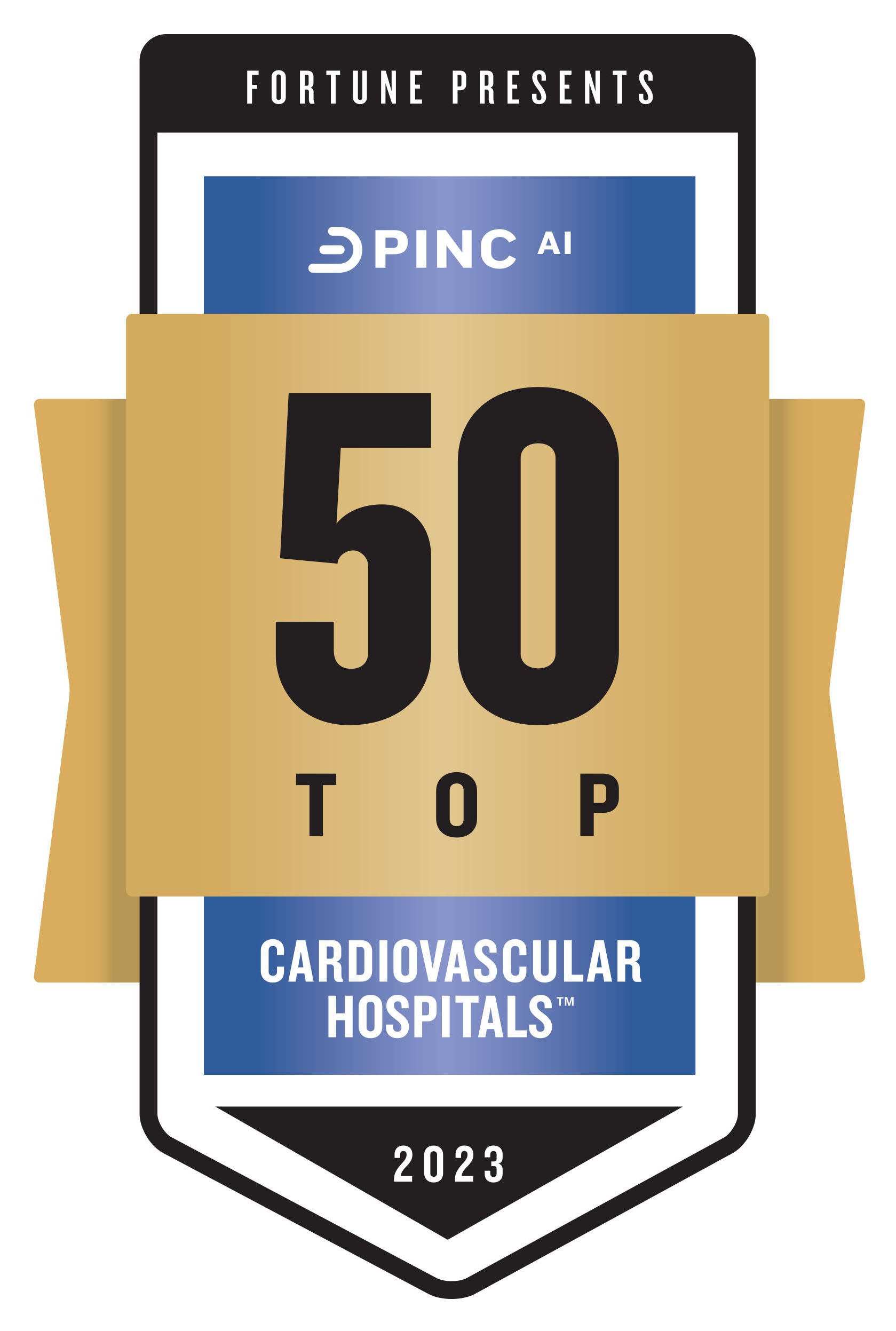 Fortune Top 50 Cardiovascular Hospital logo 2023