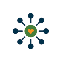 heart icon with eight spokes
