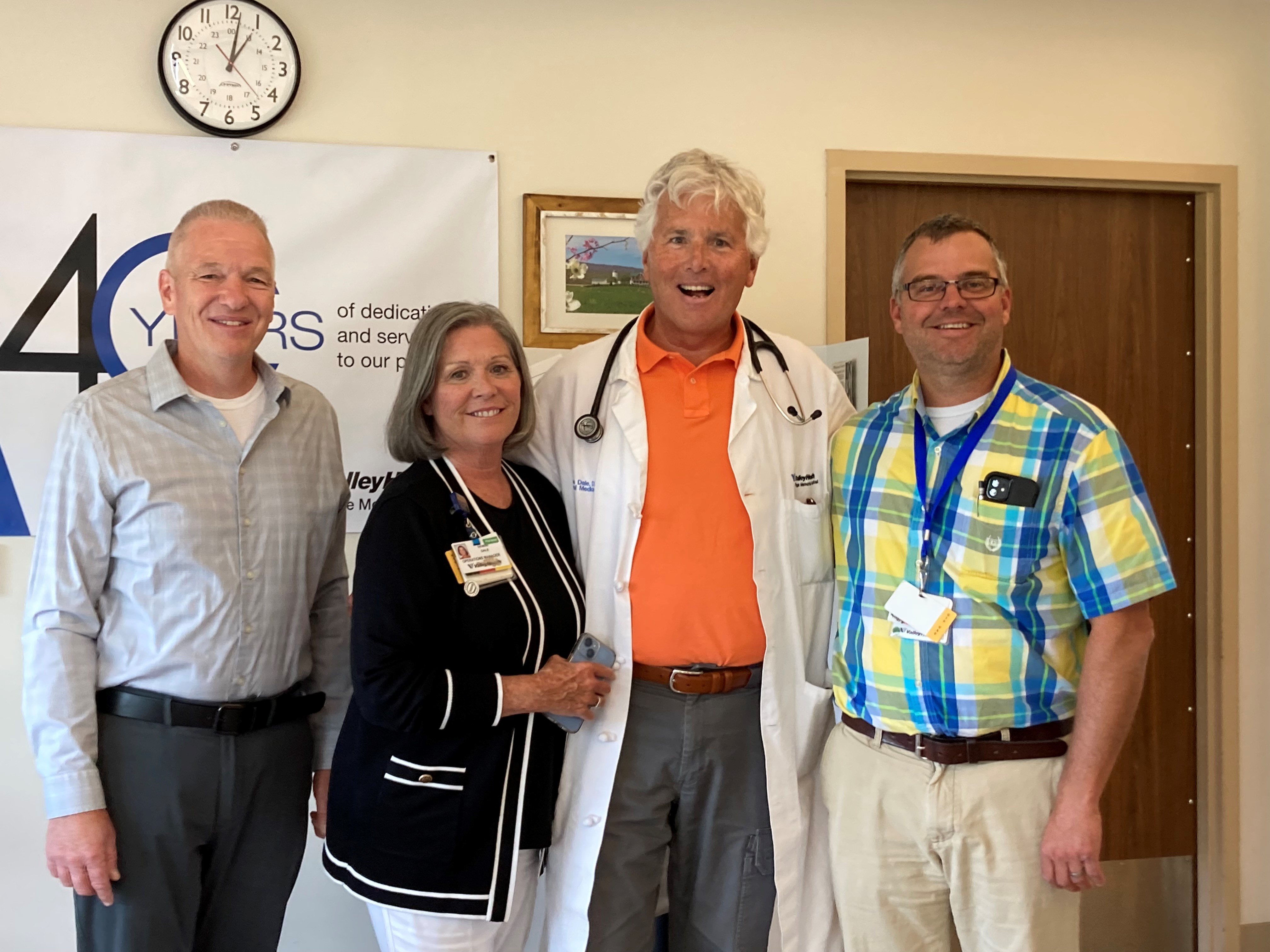 Dr. Dale with Luray Councilman Jason Pettit, wife Denise Dale and Travis Clark