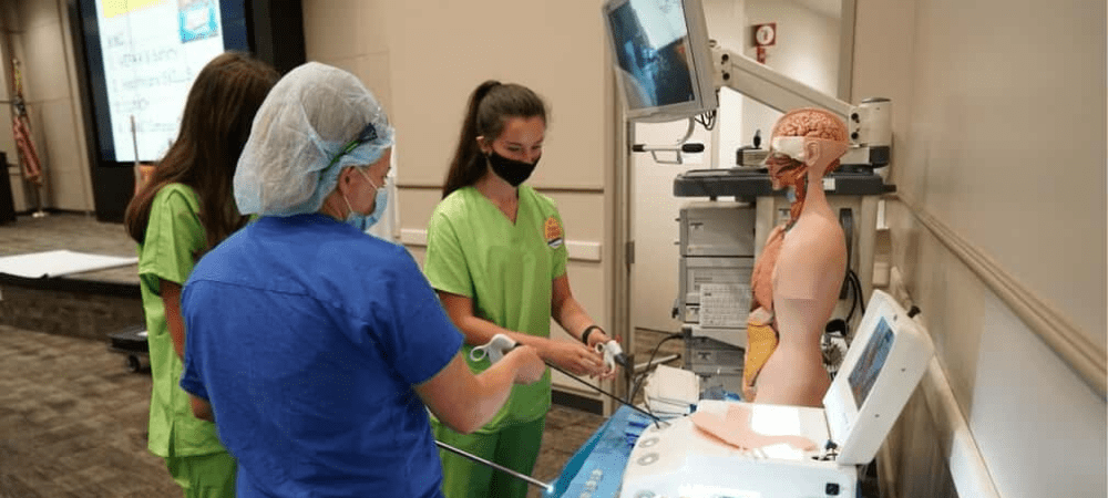 Group of women with hospital equipment