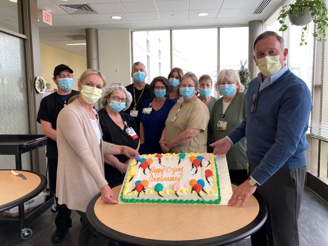 Medical team with cake