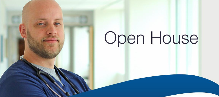 Image of nurse that says Open House