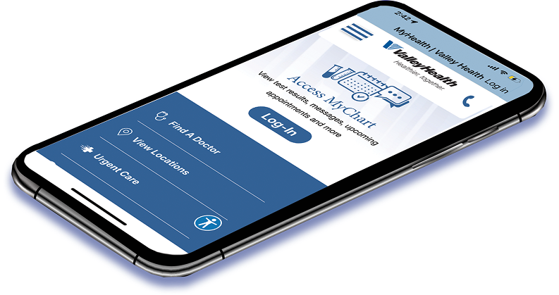 My Valley Health App on phone